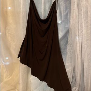 Asymmetrical brown halter